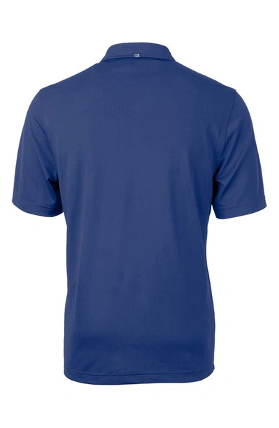 Cutter & Buck Forge Drytec Pencil Stripe Performance Polo In Tour Blue