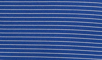 Cutter & Buck Forge Drytec Pencil Stripe Performance Polo In Tour Blue