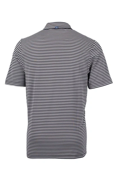 Cutter & Buck Virtue Eco Pique Stripe Recycled Mens Big And Tall Polo Shirt In Blue