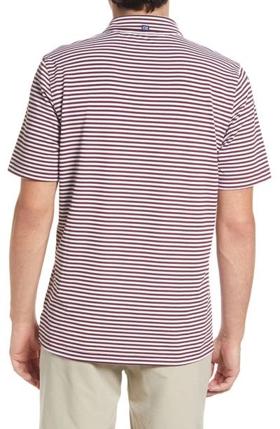 Cutter & Buck Virtue Piqué Stripe Recycled Blend Polo In Bordeaux