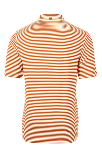 Cutter & Buck Virtue Eco Pique Stripe Recycled Mens Big And Tall Polo Shirt In Orange