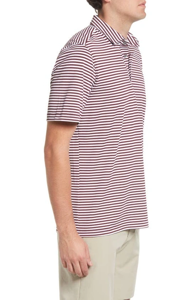 Cutter & Buck Virtue Piqué Stripe Recycled Blend Polo In Bordeaux