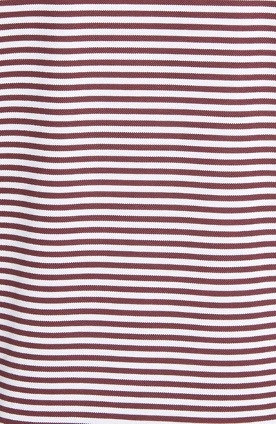 Cutter & Buck Virtue Piqué Stripe Recycled Blend Polo In Bordeaux