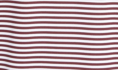 Cutter & Buck Virtue Piqué Stripe Recycled Blend Polo In Bordeaux