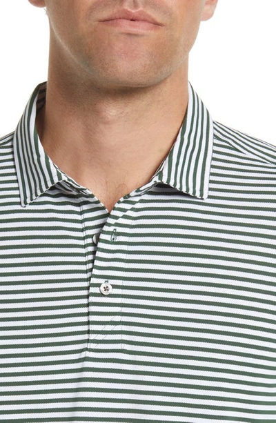 Cutter & Buck Virtue Piqué Stripe Recycled Blend Polo In Hunter