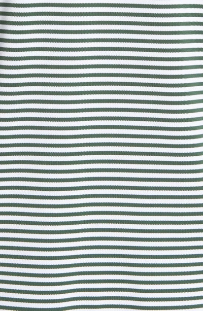 Cutter & Buck Virtue Piqué Stripe Recycled Blend Polo In Hunter