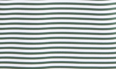 Cutter & Buck Virtue Piqué Stripe Recycled Blend Polo In Hunter