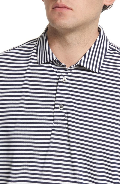 Cutter & Buck Virtue Eco Piqué Stripe Polo In Navy Blue