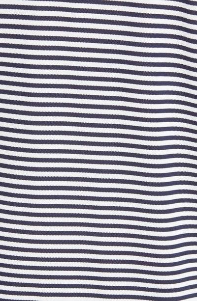Cutter & Buck Virtue Eco Piqué Stripe Polo In Navy Blue