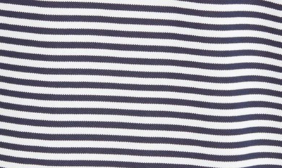 Cutter & Buck Virtue Eco Piqué Stripe Polo In Navy Blue