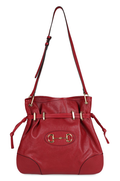 Shop Gucci 1955 Horsebit Bucket Bag In Red