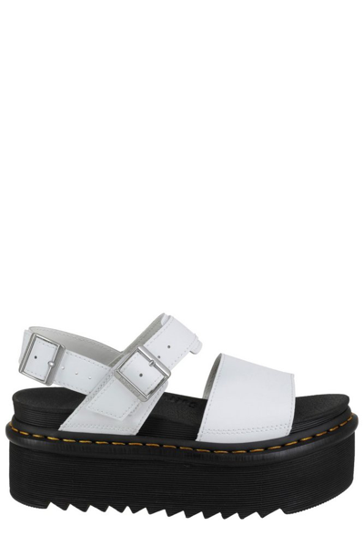 Shop Dr. Martens' Dr. Martens Voss Quad Platform Ankle Strap Sandals In White