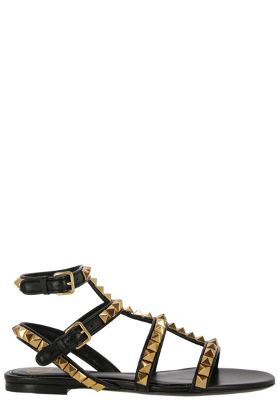 Shop Valentino Garavani Rockstud Open Toe Sandals In Black