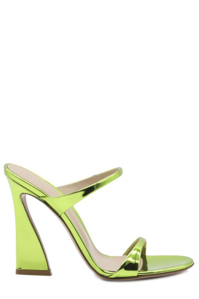 Shop Gianvito Rossi Aura Metallic Effect Sandals In Green