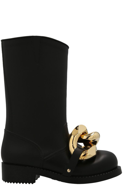 Shop Jw Anderson Chain Detailed Boots In Black