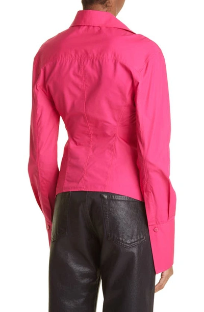 Shop Attico Lily Parachute Cotton Shirt In 261 Bouganville