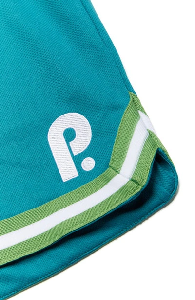 Shop Paterson Courtside Mesh Warm-up Shorts In Green Multi