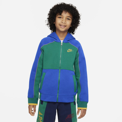 Shop Nike Sportswear Big Kids' (boys') Full-zip Hoodie In Blue