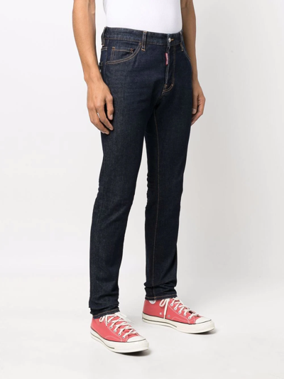 Dsquared2 Slim Indigo Denim With Logo Detailing In Blue