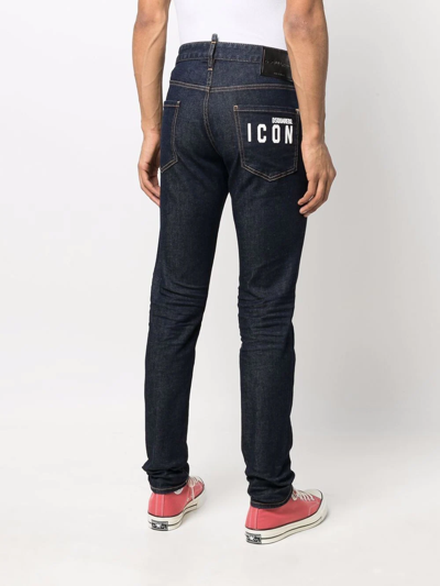 Dsquared2 Slim Indigo Denim With Logo Detailing In Blue