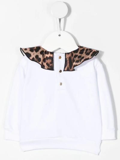 Shop Philipp Plein Junior Ruffle-collar Sweatshirt In White
