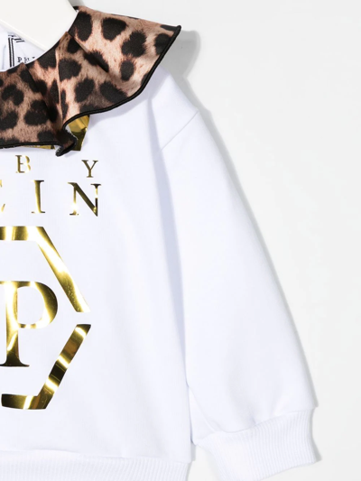 Philipp Plein Junior Ruffle-collar Sweatshirt In White