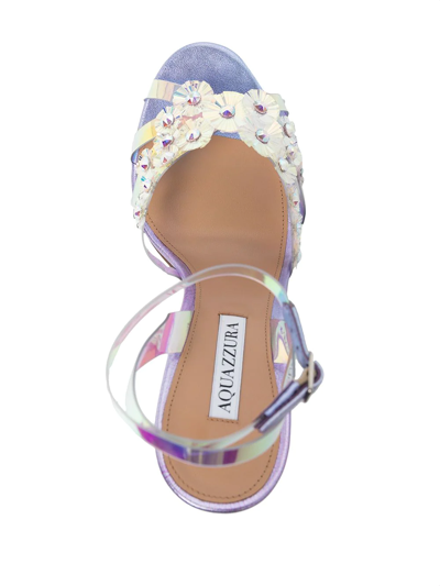 Shop Aquazzura Meteorite Iridescent Sandals In Multicolour