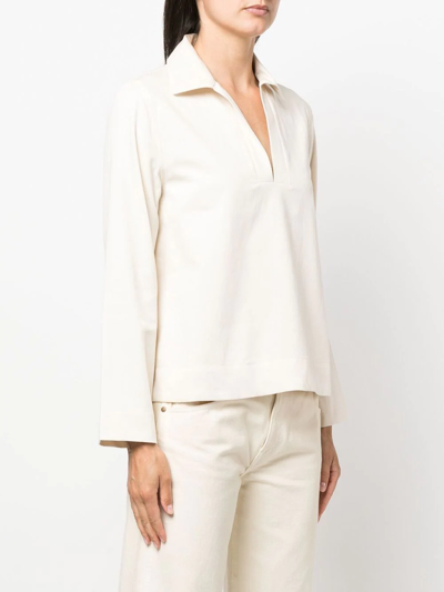 Baserange Onda Collared Shirt In Nude