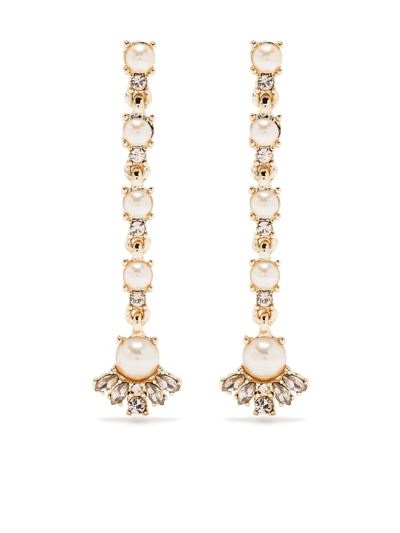 Shop Marchesa Notte Pearl-crystal Drop Earring In Gold