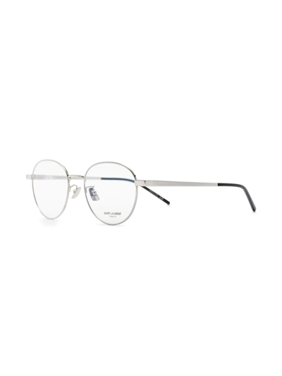 Shop Saint Laurent Sl532 Round-frame Glasses In Silber