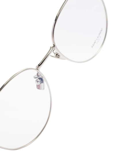 Shop Saint Laurent Sl532 Round-frame Glasses In Silber