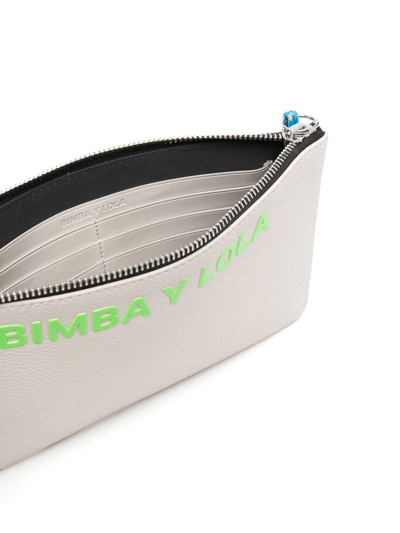 Shop Bimba Y Lola Logo-plaque Wallet In Neutrals