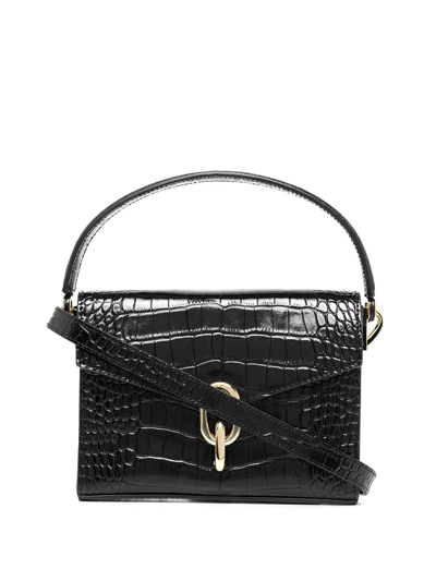 Shop Anine Bing Colette Embossed Mini Bag In Black