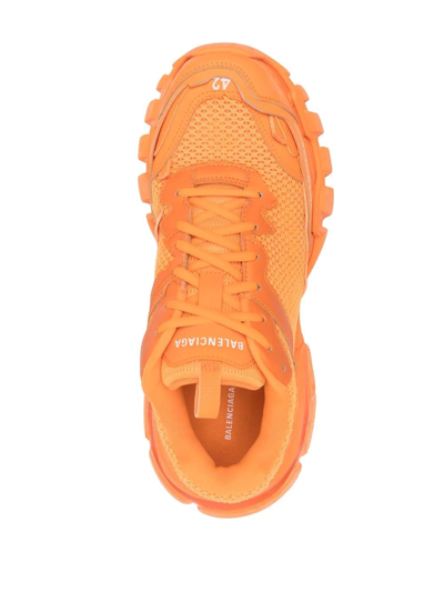 Shop Balenciaga Logo-print Low-top Sneakers In Orange