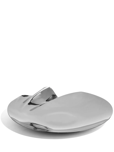 Shop Zaha Hadid Design Serenity Stainless Steel Platter In Silver