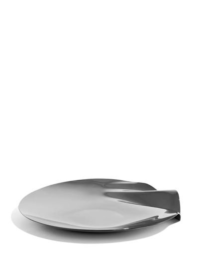 Shop Zaha Hadid Design Serenity Stainless Steel Platter In Silver