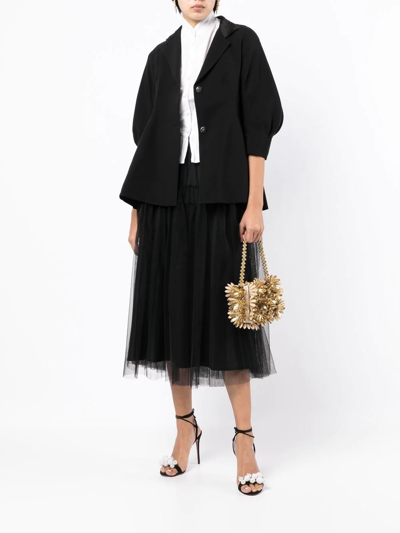 Shiatzy Chen Spread-collar Single-breasted Jacket In Black