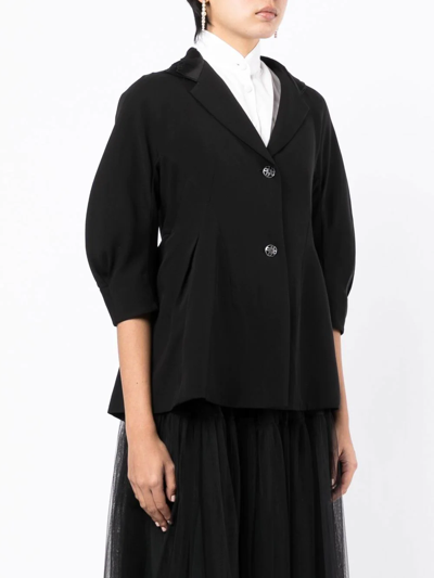 Shiatzy Chen Spread-collar Single-breasted Jacket In Black