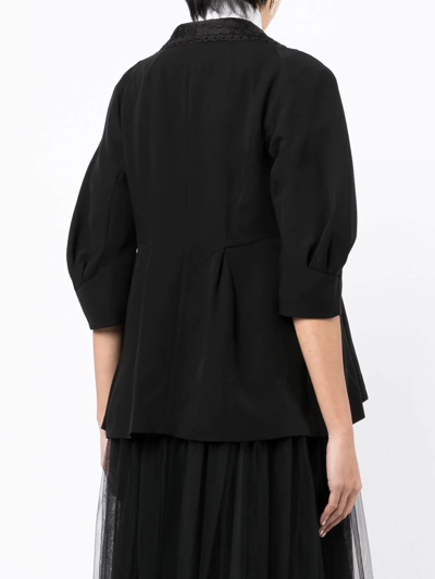 Shiatzy Chen Spread-collar Single-breasted Jacket In Black