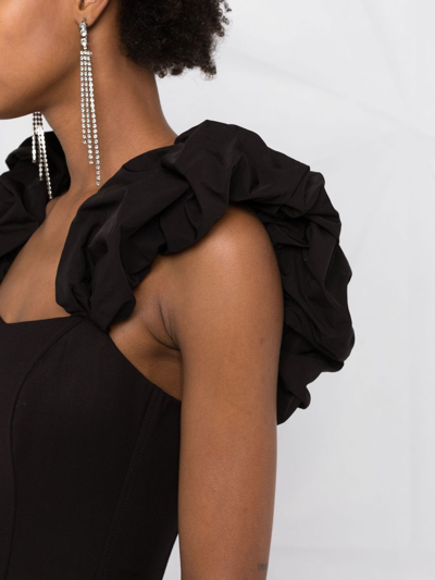 V:pm Atelier Farah Off-shoulder Maxi Dress In Schwarz