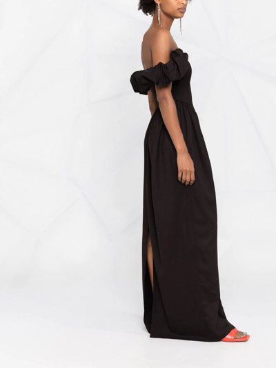 V:pm Atelier Farah Off-shoulder Maxi Dress In Schwarz