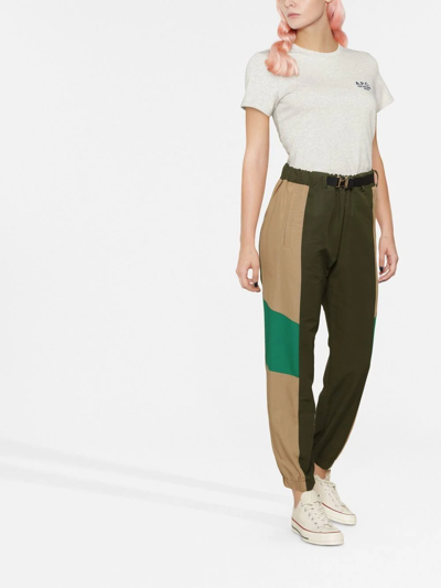 Apc A.p.c. Logo Embroidered Crewneck T In Grau