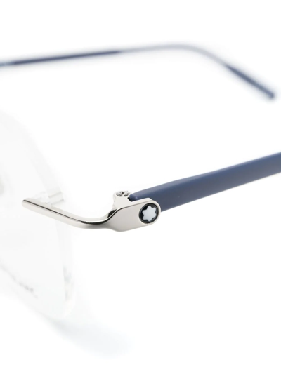 Montblanc Frameless Round Glasses In Blau