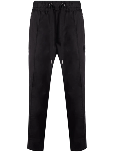 Shop Dolce & Gabbana Embroidered-logo Track Trousers In Black