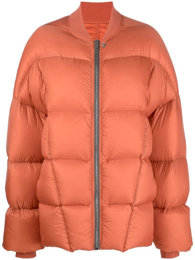 Shop Rick Owens Oversized Puffer Jacket In Orange