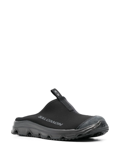 Salomon Rx Slide 3.0 Suede-trimmed Mesh Slip-on Sneakers In Black