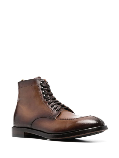 Shop Officine Creative Anatomia 013 Leather Ankle Boots In Braun