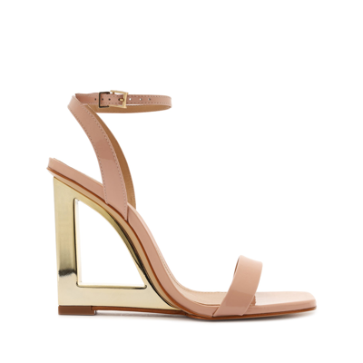 Shop Schutz Filipa Patent Leather Sandal In Beige