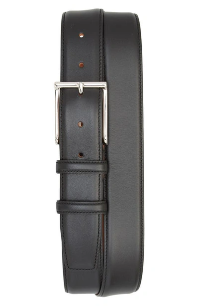 Shop Santoni Leather Belt In Black
