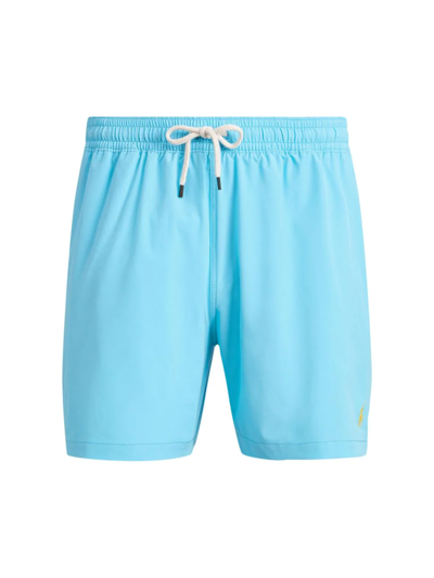 Shop Polo Ralph Lauren Men's Traveler Swim Shorts In Blaze Blue